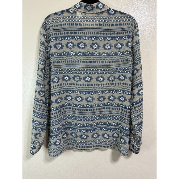 Alfred Dunner Women's Semi Sheer Floral Print Design Button Up Blouse Size 12 - Picture 4 of 4